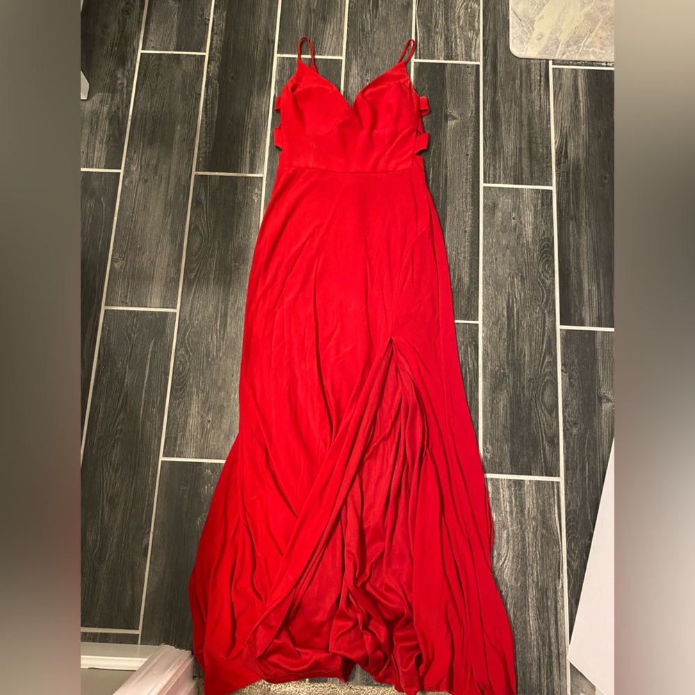 Vintage Jump Apparel Co Y2K 90's Red Empire Waist Waist Cut Out  Prom Gown 5/6